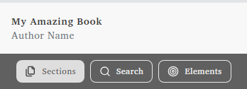 Book metadata button in the sidebar interface