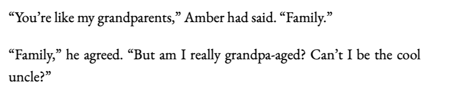 A printed paragraph ending with the word "uncle?" alone on its last line