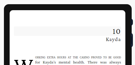 Chapter heading with light gray background highlighting the editing area