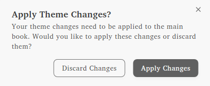 Alert notification showing unsaved style changes with save and discard options